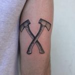 Two axes by @justinoliviertattoo