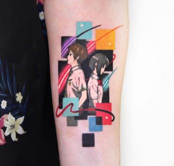 Your Name anime tattoo by @polyc_sj