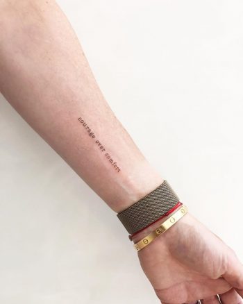Courage over comfort tattoo by @joannamroman