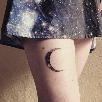 Crescent moon by @rebecca_vincent_tattoo