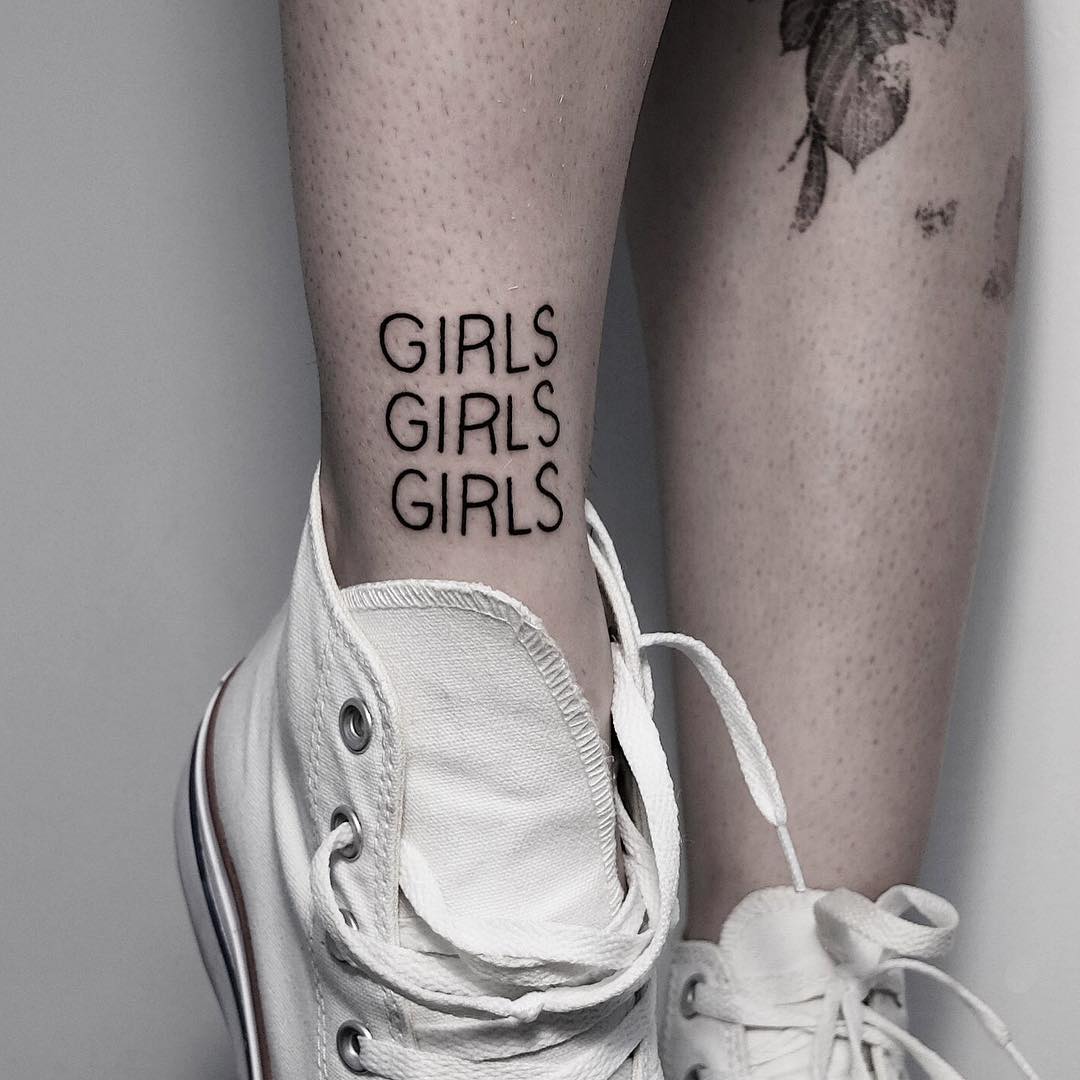 GIRLS GIRLS GIRLS tattoo by @mateutsa