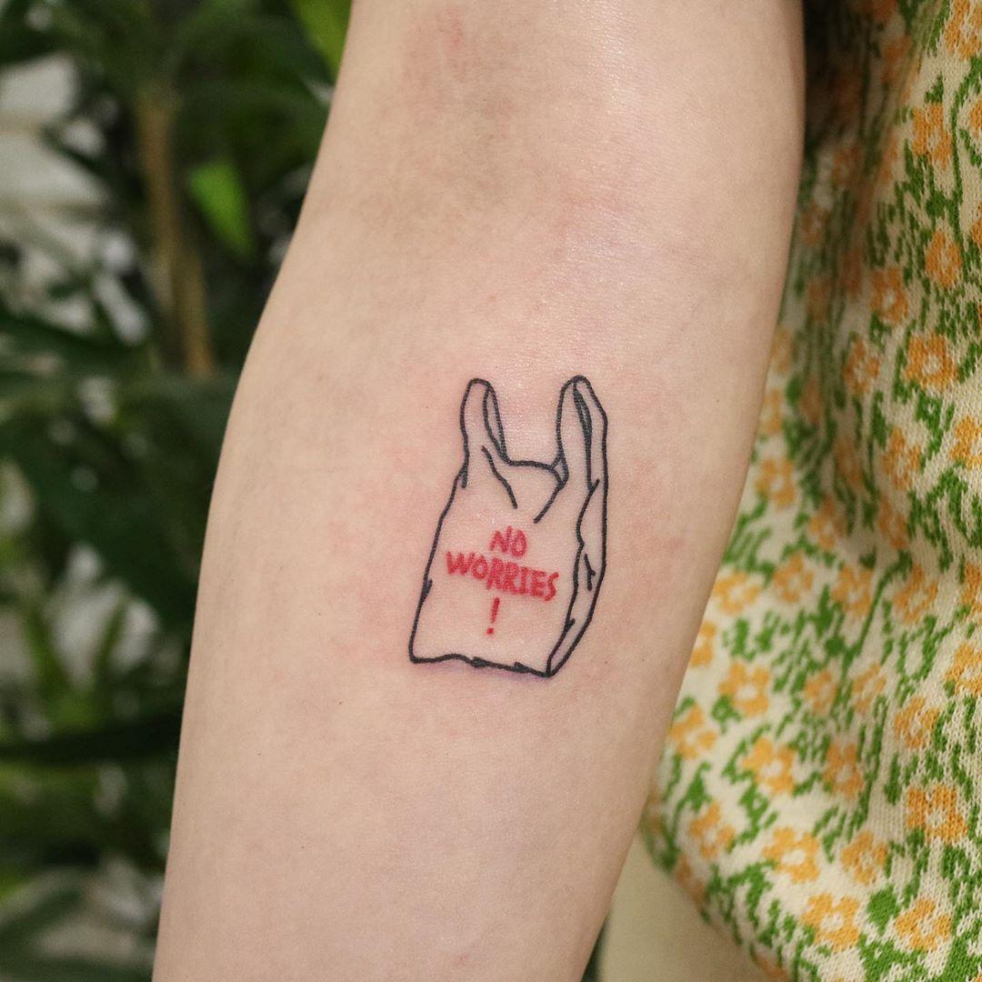 No worries tattoo by @takemymuse