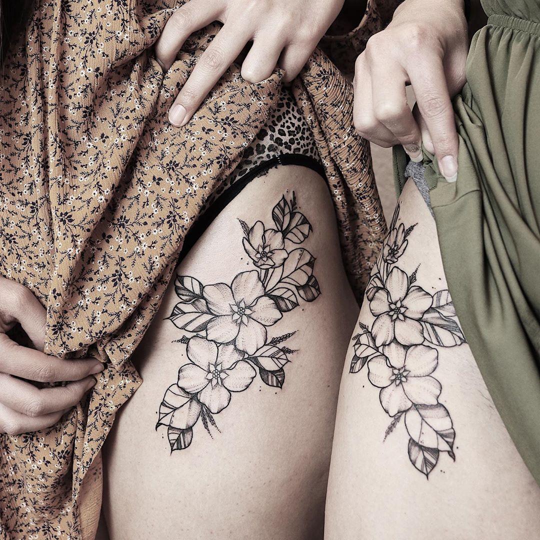 Twin sister tattoos by @sollefe