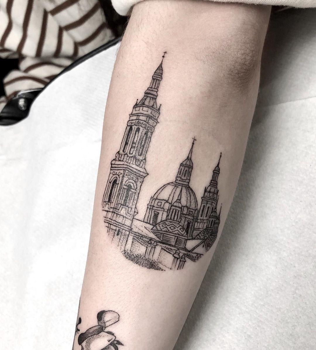 Cathedral-Basilica of Our Lady of the Pillar tattoo by @isaarttattoo