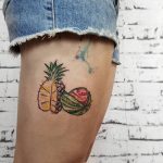 Pineapple and watermellon by @isaarttattoo