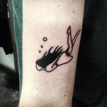 Diving girl by @rebecca_vincent_tattoo