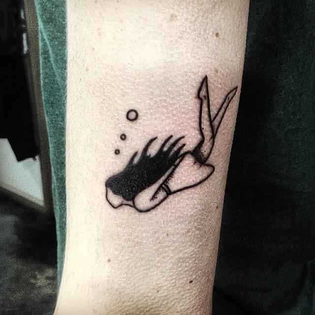 Diving girl by @rebecca_vincent_tattoo