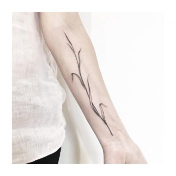 Blade of grass tattoo by @vlada.2wnt2