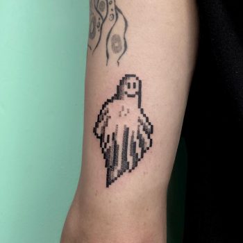 Friendly ghost tattoo by @88world.co.kr