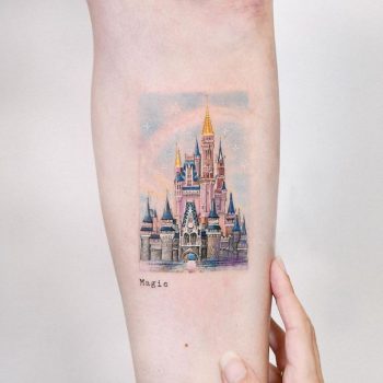 The Magic Kingdom Disney Castle by Edit Paints Tattoo