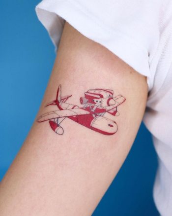 Ghibli Studio Porco Rosso Tattoo by @sai_rgb