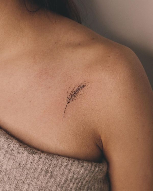 Little Spikelet Tattoo by @vlada.2wnt2