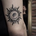 Dotwork Sun and Moon by tattooist Arang Eleven