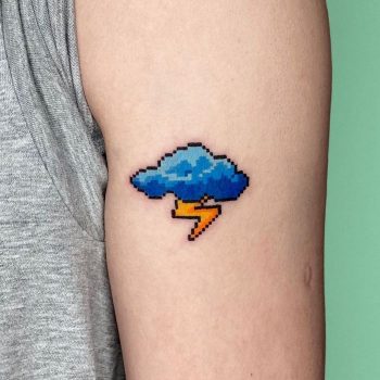 Cloud Lightning Tattoo by @88world.co.kr