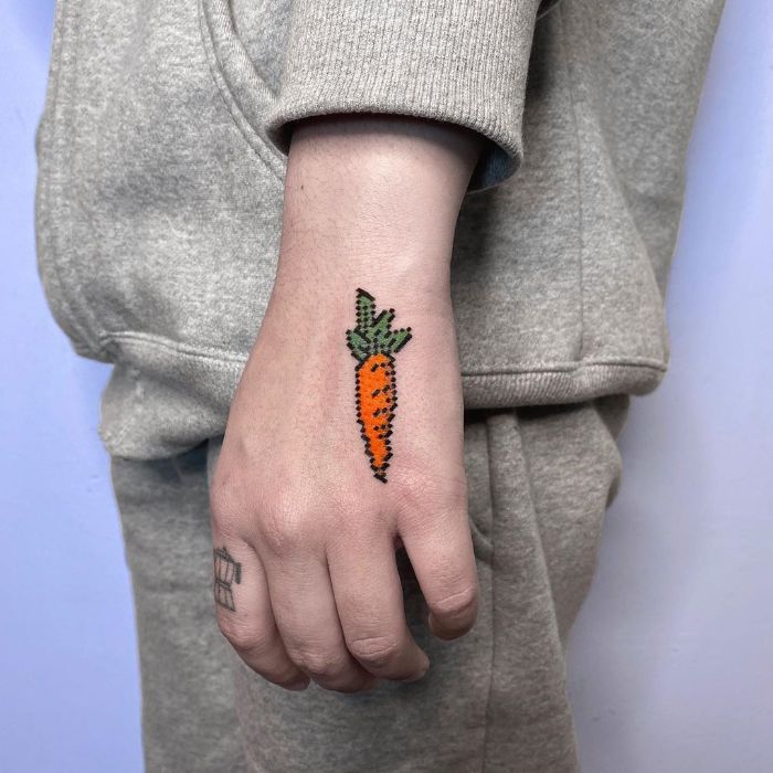 Carrot lady' who has 35 carrot tattoos