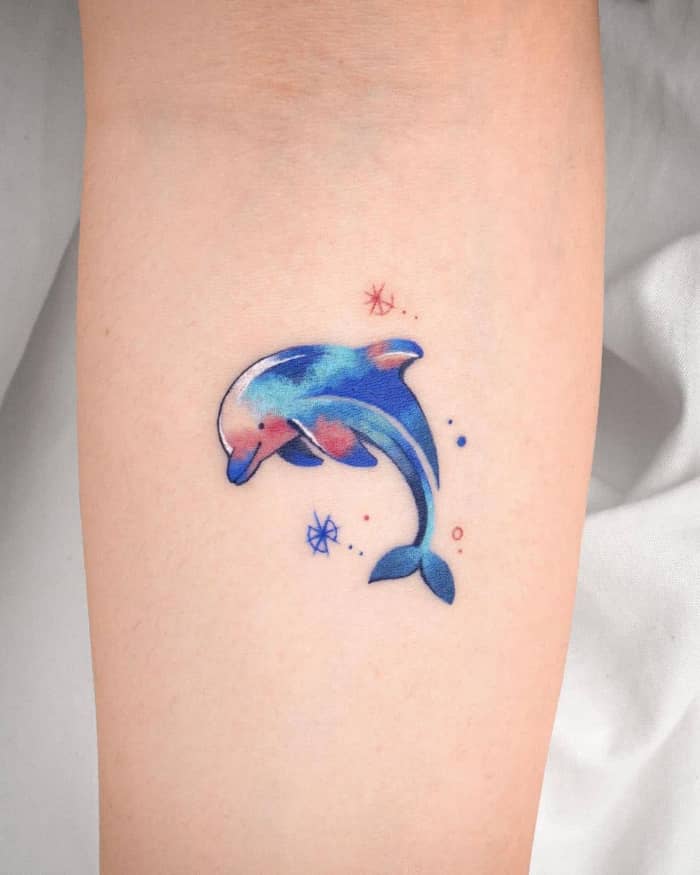 Cute Dolphin by Tattooist Eden