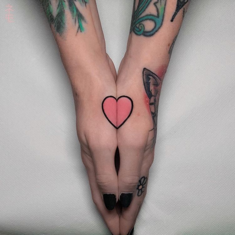 Pink Heart Tattoo by @flowersforyourhead