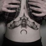 Bat Tattoo On A Belly By @vil_tattoo