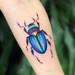 Colorful Beetle Tattoo By Daria Stahp