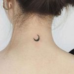 Tiny Crescent Moon Tattoo On The Neck By @tattooist_ati