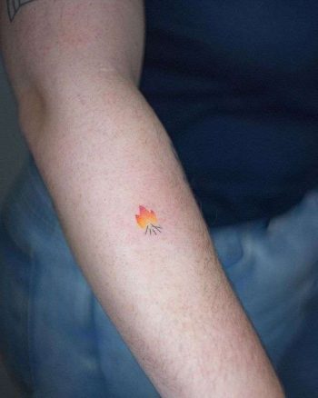 Tiny Fire Tattoo By @pontotattoo