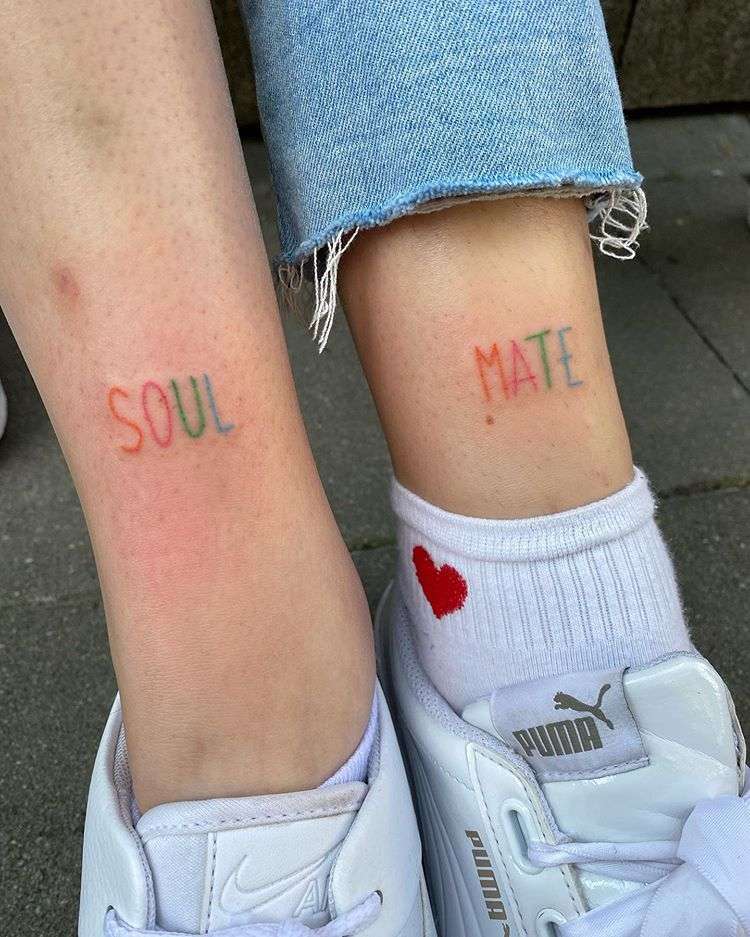 Matching Soul Mate Tattoos By @dziabkianki