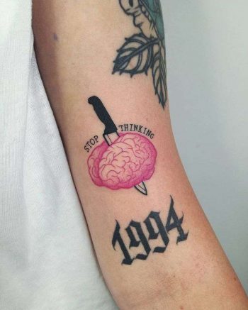 Stop Thinking Tattoo by @matteozyro_tattooer