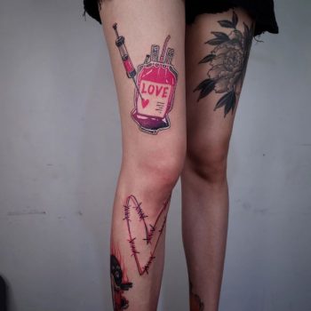 Love Drip Chamber Tattoo By @bb_rung