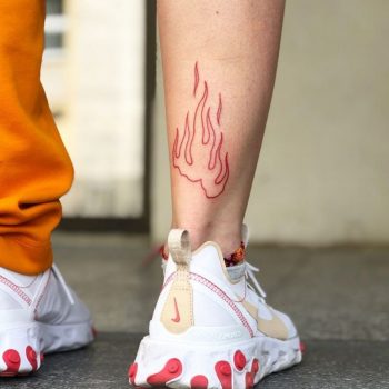 Red Fire Tattoo by @_hand_job_tattoo