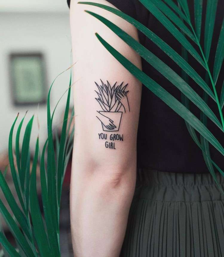 You Grow Girl Tattoo by @judytabazgrole