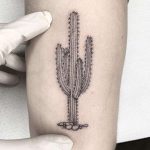 Black Cactus Tattoo By @bombayfoor