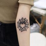 Burning Heart And Spider Web Tattoo by @puff_channel