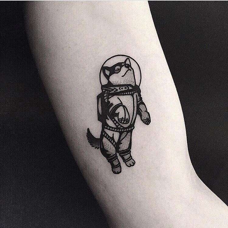 Dog In Space Tattoo By @yeontaan