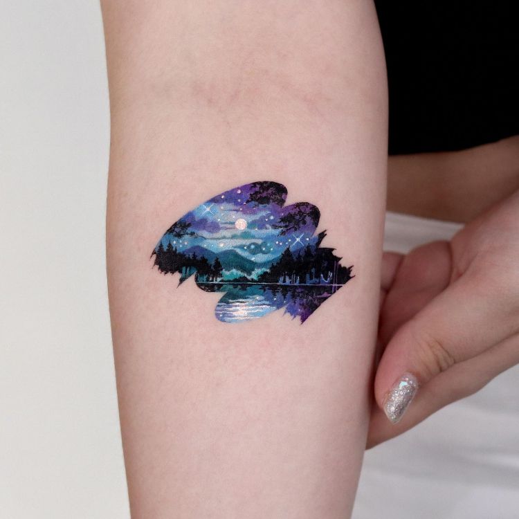 Full Moon Tattoo by @tattooist_sigak