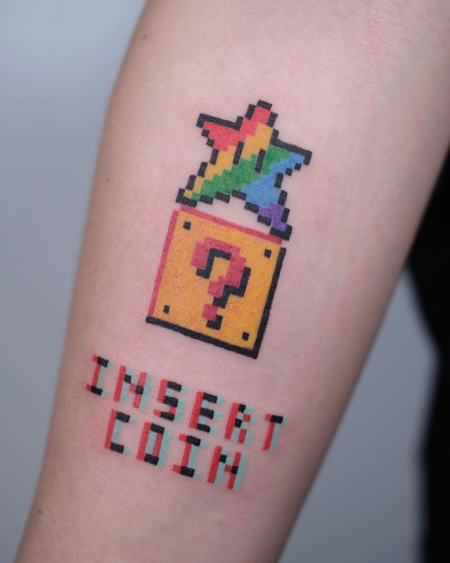Insert Coin Tattoo by @88world.co.kr