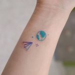 Paper Airplane And Globe Tattoo By @u_ta2t