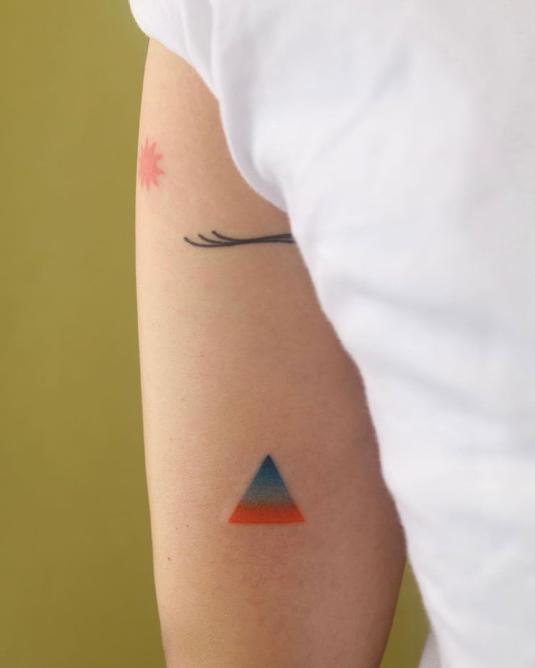 Gradient Triangle Tattoo by @takemymuse