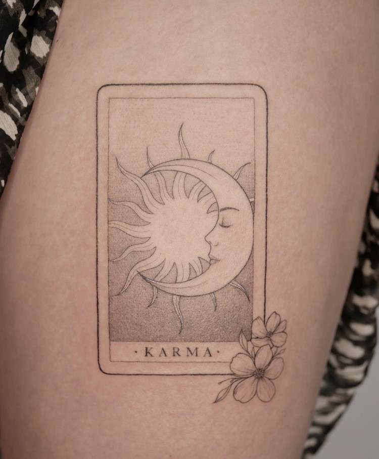 Karma Tarot Card Tattoo by @tatti040