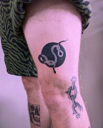 Negative Space Snake Tattoo by @tristan_ritter_tattoo_