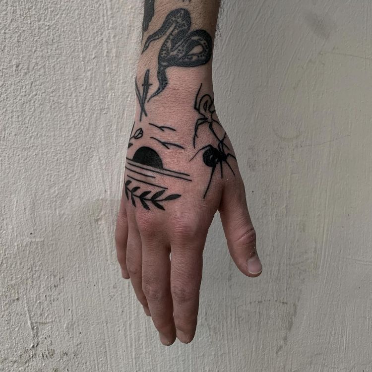 Black Tattoos On The Right Hand by @ylitenzo 