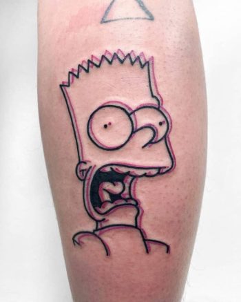 Awesome 3D Style Bart Simpson Tattoo Design by @wyldishbambino