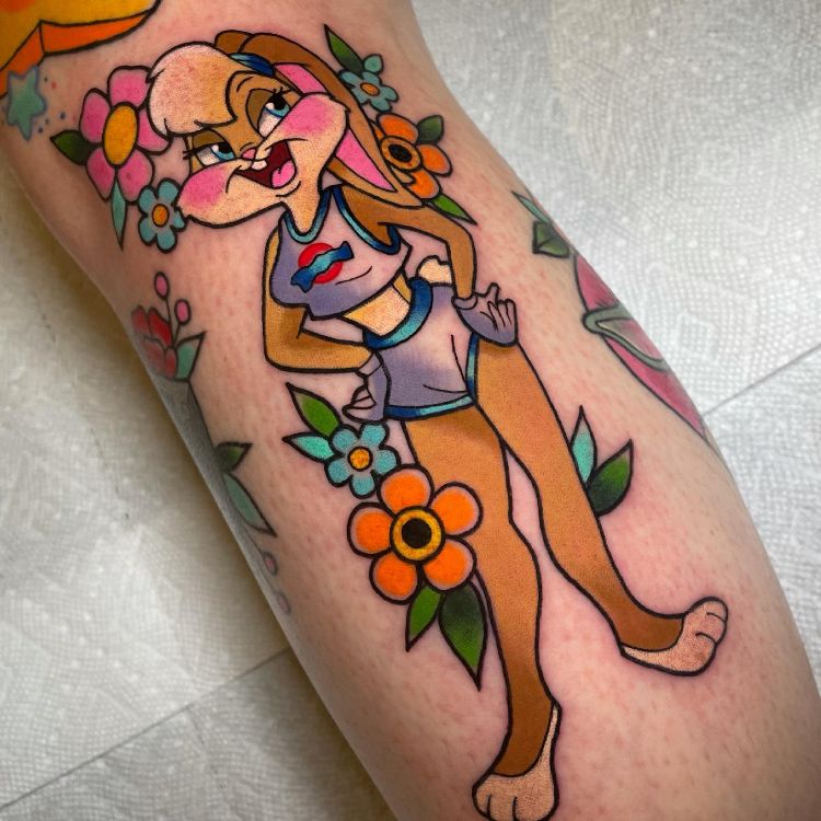 Colorful Lola Bunny Tattoo Designs by @cgualtieritattoo