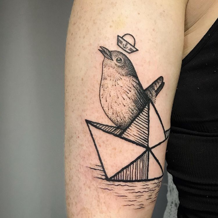 Finnish Style Tattoo – Sailor Bird by @anicorvus