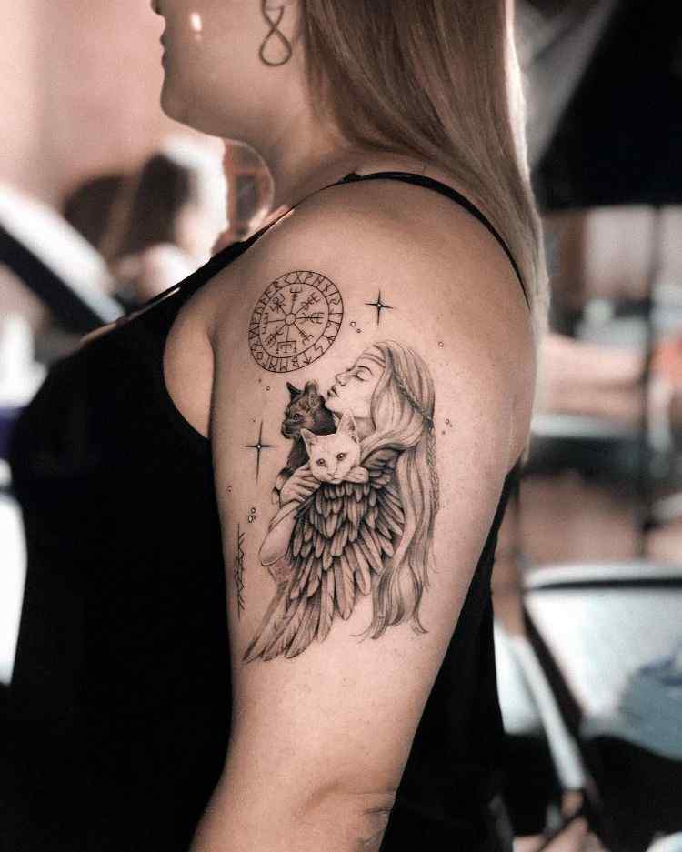 Goddess Freya Symbol Tattoo by @ivygabrielli