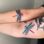 Matching Mother Daughter Dragonfly Tattoos by @laurenblairtattoo