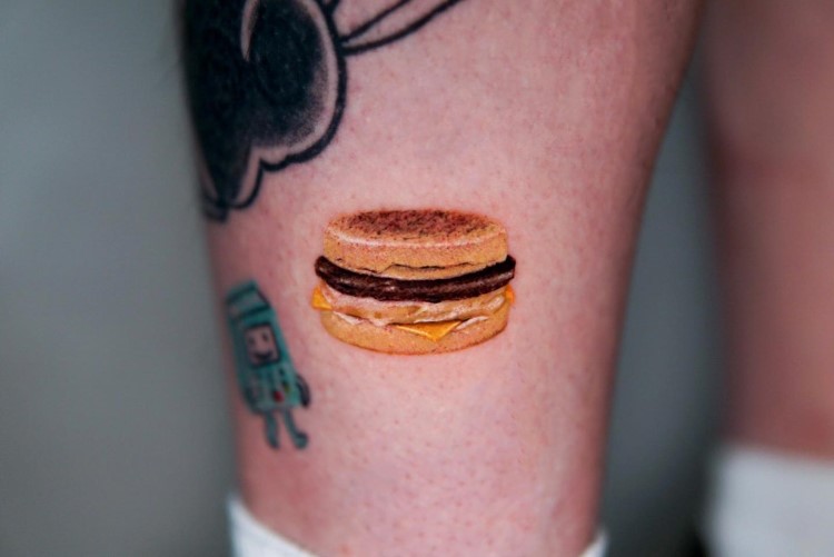 Sausage Egg And Cheese Biscuit Tattoo by @xxsummer_ttt