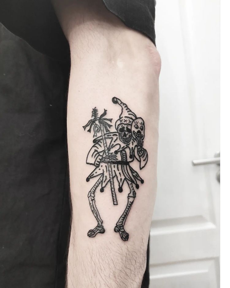 The Fool With A Mask Tattoo by @theartofabai