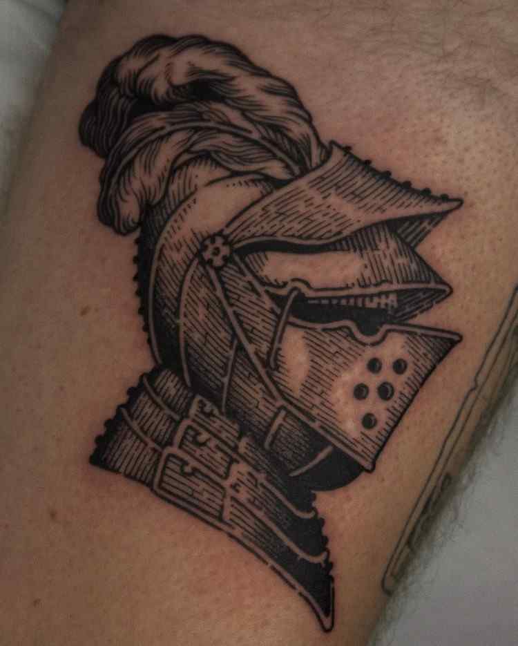 A knight in a shield 💙 - Sacrebleu Tattoo Studio | Facebook