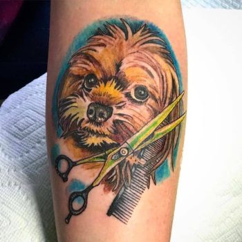 Dog Grooming Tattoo by @mikeespinosatattoos