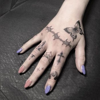Finger Sword Tattoo by @bexysabe_tattoos